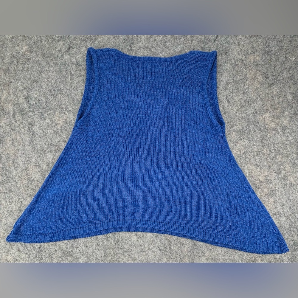 Sleeveless V-Neck Blue Knit Tank Top/shorts set - Picture 6 of 16